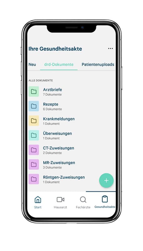 Gesundheitsakte-in-der-drd-Ärzte-app---drd-doctors-online